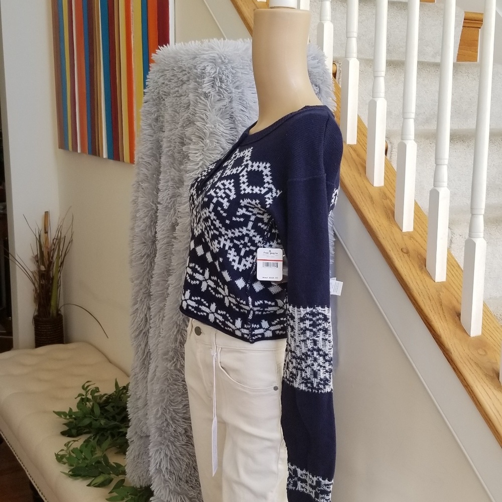 ❤Free People Cabin Day Sweater Blue XS - Picture 3 of 4